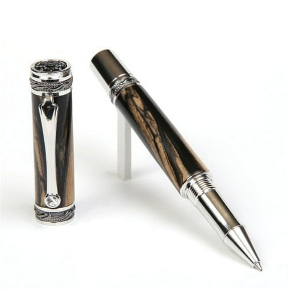 Majestic Rollerball Pen - Black & White Ebony
