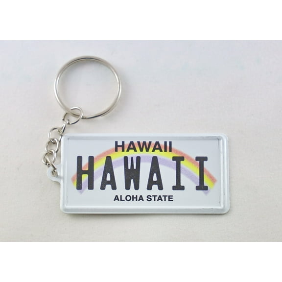 Hawaii license plate aluminum ultra-slim Rectangular Souvenir keychain