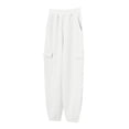 thumbnail image 4 of Staki Cargo Pants Kids Boys Cargo Joggers Pants Elastic Waist Casual Jogging Trousers Bottom for Kids(White,5-6 Years), 4 of 4