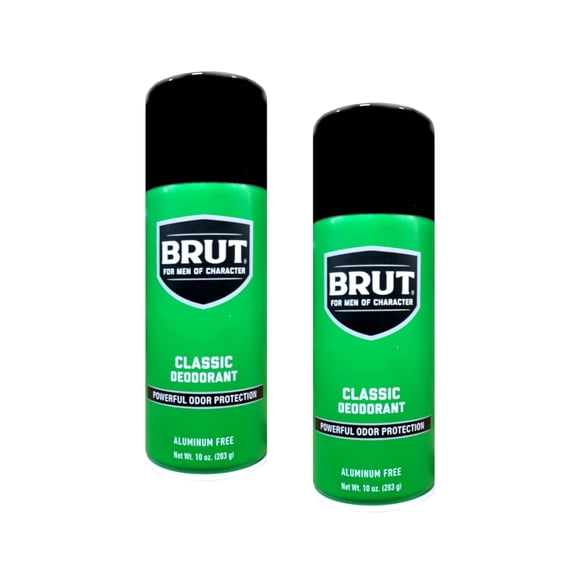 Brut Classic Deodorant Spray for Men, Aluminum Free, Powerful Odor Protection, 10 oz (Pack of 2)
