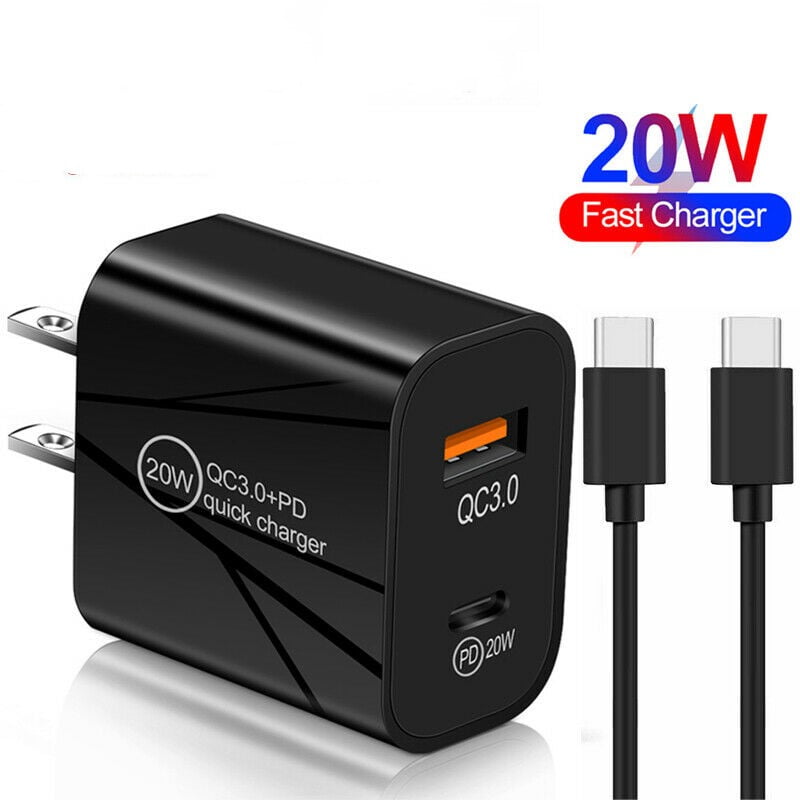 USB C Wall Charger, Dual Port Foldable Plug PD 3.0 Type C Charger Compatible with iPhone 13/13Pro/13 Pro max/iPhone 12/12 Pro max