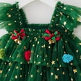 thumbnail image 4 of Odeerbi 0-8 Years Toddler Kids Girls Christmas Tree Tiered Tulle Dress Ruffle Strap Sparkle Princess Dress for Holiday Party, 4 of 5