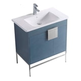 "Fine Fixtures - Modern Blue 30"" Bathroom Vanity Set with Wood Base ...