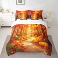 thumbnail image 3 of Erosebridal Pumpkin Harvest 7-Piece Twin Bedding,Happy Fall Bedding Comforter Set,Red Orange,Reversible, 3 of 6