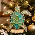 thumbnail image 2 of Christmas Ornament, 3.15 inch Stained Glass Sea Turtle Hanging Ornament, Coastal Ocean Art Pendant, Christmas Tree Hanging Decor, Nautical Wall Hanging, Beach Tabletop Accent, Handmade Acrylic Craft, 2 of 4