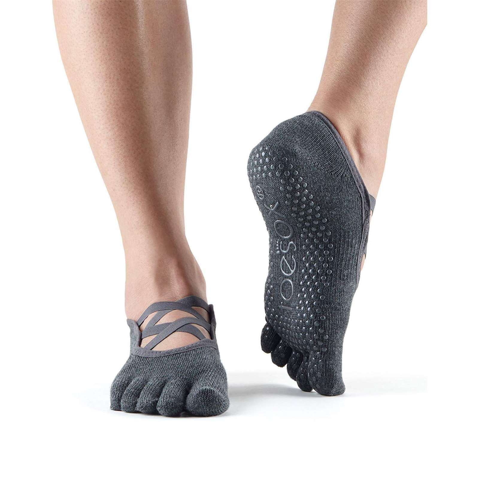 Toesox Womens Athletic Elle Full Toe Grip Low Cut Yoga Socks - Walmart ...