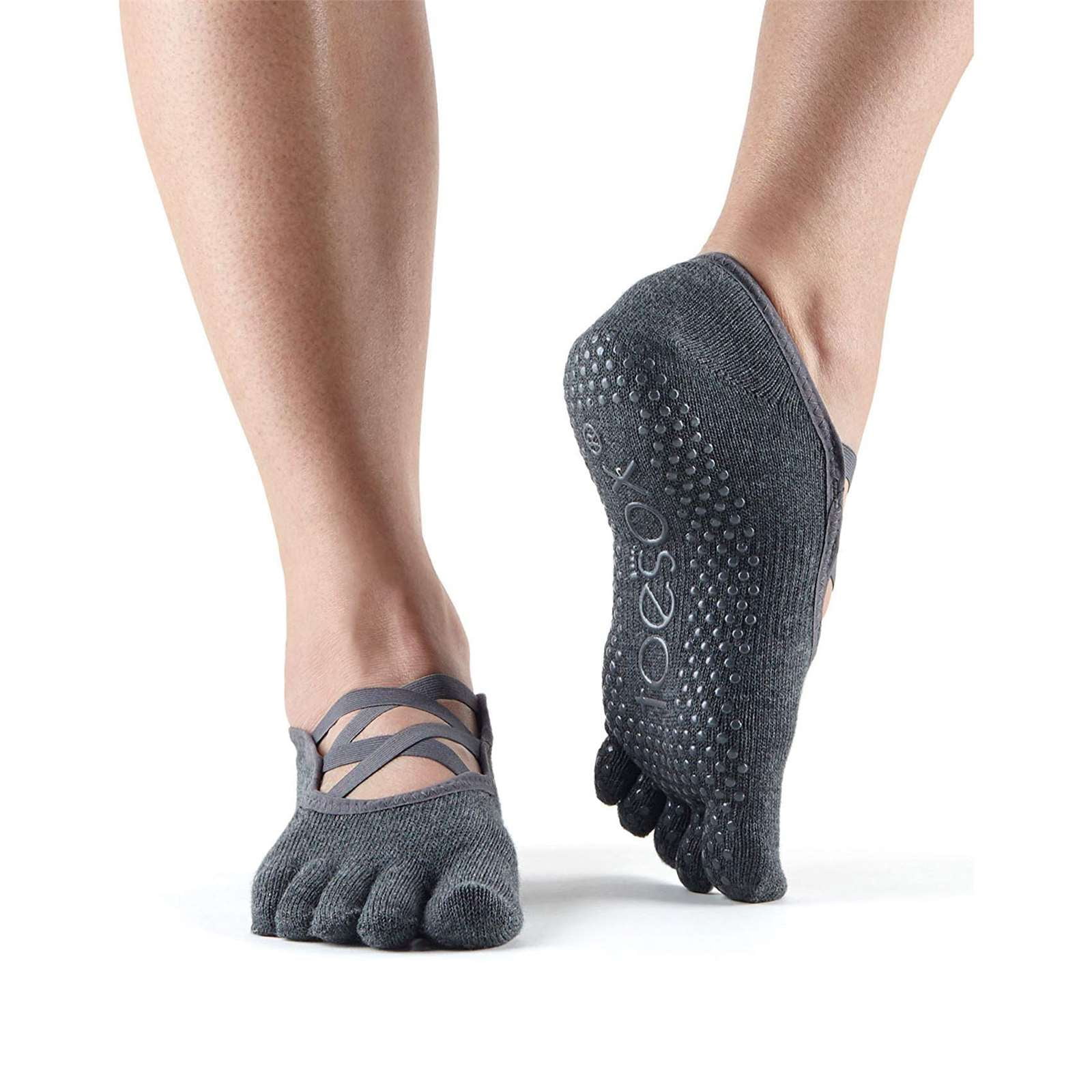 Toesox Womens Athletic Elle Full Toe Grip Low Cut Yoga Socks Walmart