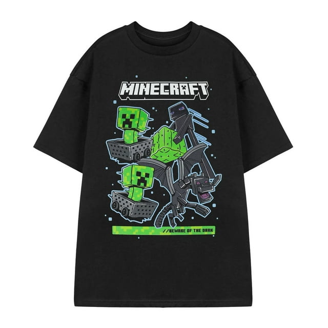 Minecraft T-Shirt à Manches Courtes pour Hommes « Beware Of The Dark »