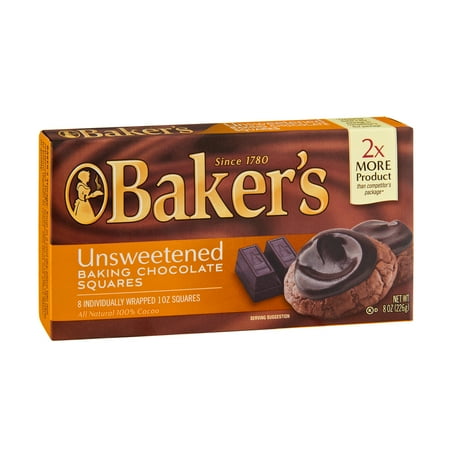 Baker's Unsweetened Baking Chocolate Squares, 8.0 OZ - Walmart.com