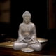 thumbnail image 2 of Estatua de Buda sentado budista tallada a mano, figura coleccionable de meditación zen Bronce, 2 of 5