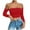 Red, variant on Timegard Off the Shoulder Tops for Women Long Sleeve Slim Fitting Crop Tops Comfy Going out Tops Trendy