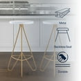 thumbnail image 4 of Trinity 30" Modern Industiral Iron Tripod Backless Bar Stool, White Seat with Gold Frame, 4 of 9
