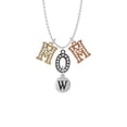 thumbnail image 2 of Delight Jewelry Silvertone Capital Letter - W - Pebble Disc - Multi-Colored Crystal Mom Charm Necklace, 2 of 5