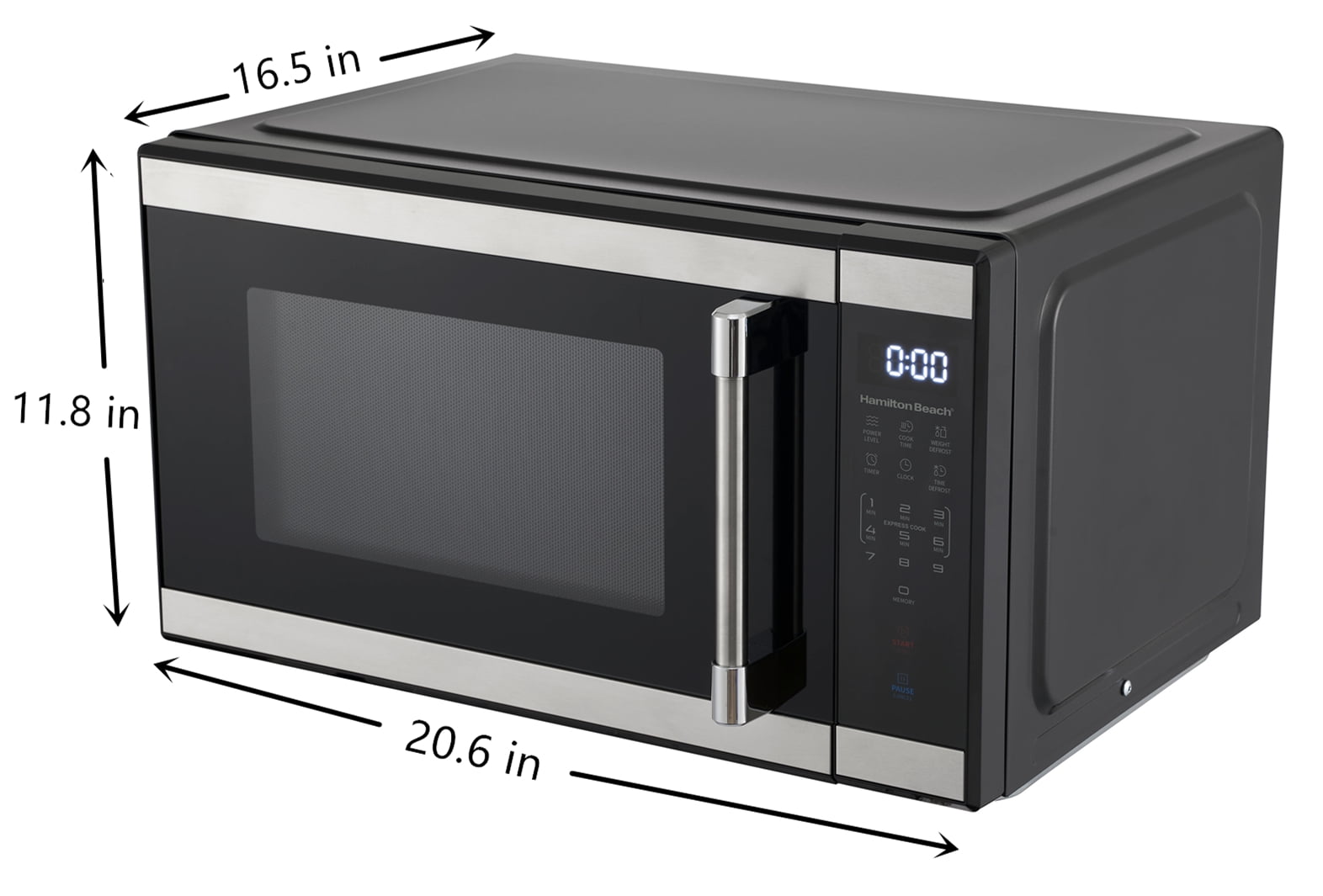 1.1 Cu. Ft. 1000 W Mid Size Microwave Oven Pre-programmed White Stainless  Steel