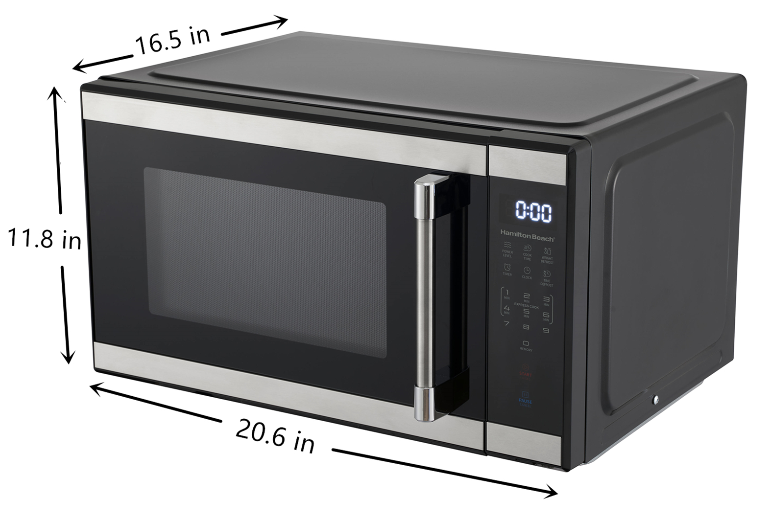 Hamilton Beach 1.1 cu ft Countertop Microwave Oven in Stainless Steel - image 2 of 8