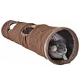 thumbnail image 1 of Túnel para gatos de interior, túnel plegable para gatos grandes de 51 x 12 pulgadas, túneles de gamuza para mascotas con dos mirillas y una bola de burbujas, 1 of 7