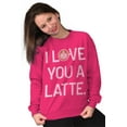 thumbnail image 4 of I Love You A Latte Coffee Valentine Women Crewneck Sweatshirt Brisco Brands S, 4 of 6