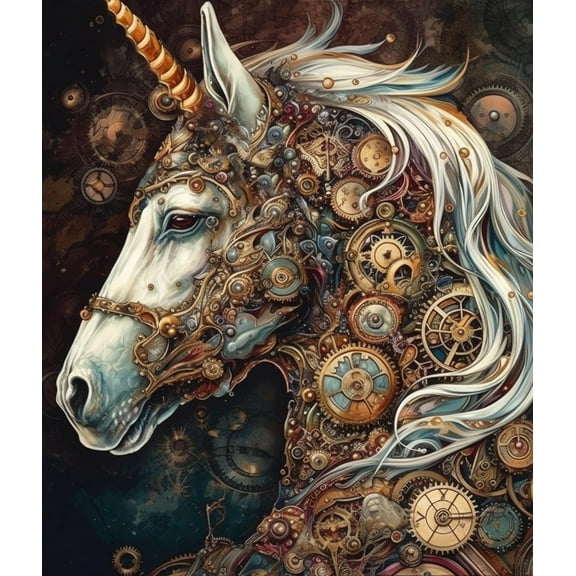 Paint by Numbers Kit for Adults -Robopunk Horse - on Canvas with Brushes Acrylic Pigment DIY Oil Painting for Home Wall Decor (40x50cm/16x20 inch)-