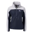 thumbnail image 2 of Women's Cutter & Buck Navy Buffalo Bills  Charter Eco Recycled Half-Zip Hooded Anorak Jacket, 2 of 3