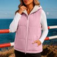 thumbnail image 6 of Ghalytn Women's Hooded Puffer Vest, Fleece Lined Sleeveless Zip-Up Jacket with Pockets, 6 of 6