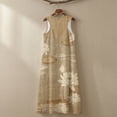 thumbnail image 5 of Xoenoiee Lotus Flower Leaves Seed Pods Print Women's 2026 Summer Casual Crewneck Boho Maxi Dress, Ankle-Length Sleeveless Sundress with Pocket, Cotton Linen Loose Fit Tank Dress Resort Wear, 4XL, 5 of 7