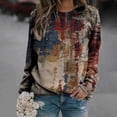 thumbnail image 2 of Birdeem Chandails en Molleton Décontractés pour Femmes Imprimé Thermique Col Rond Manches Longues T-Shirts Amples, 2 of 5