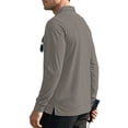 thumbnail image 5 of Domuza Mens Long Sleeve Work Polo Shirt with Pocket, Moisture Wicking Quick Dry, Durable Collared Shirt for Outdoor Job Gray XL, 5 of 7