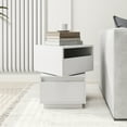 thumbnail image 3 of Jaxpety Rotatable Nightstand with 2 Drawers for Bedroom Closet, Living Room College Dorm,White, 3 of 9