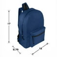 thumbnail image 5 of 17" Basic Backpack   12 Assorted Colors - Case of 24, 5 of 6