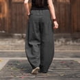 thumbnail image 7 of GZWYHT Harem Pants For Women，Yoga Boho Palazzo Pants With Pockets Baggy Trousers Beach Vacation High Waisted Elastic Loose Lightweight Trousers Wide Leg Pants，Gray XL, 7 of 7