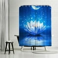 thumbnail image 5 of Zen Shower Curtain Spa Shower Curtains for Bathroom Blue Zen Stone Shower Curtain Lotus Flower Bathroom Decor Waterproof Polyester Fabric with Hooks 72x72 in, 5 of 6