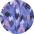 thumbnail image 1 of Ahgly Company Indoor Round Abstract Blue Modern Area Rugs, 4' Round, 1 of 4