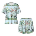 thumbnail image 4 of Lsque Chinoiserie Floral Palm Tree Women's Short-Sleeved Pajama Set - 2 Piece Soft and Lightweight Sleepwear Set-X-Large, 4 of 9