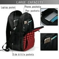 thumbnail image 4 of Daiia Buffalo Plaid Red Black Pattern USB Charging Backpack for Men and Women, Anti-Theft Backpack,Travel Backpack,School Backpack,College Backpack,Laptop Backpack, 4 of 7