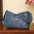 thumbnail image 4 of Bmisegm Women Shoulder Bag Fashionable New Pattern Retro Solid Color Large Capacity Zipper Versatile Messenger Bag Mens Purses or Shoulder Bags Blue One Size, 4 of 6