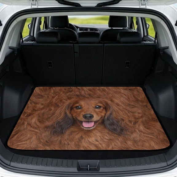 Eheartsgir Brown Dachshund Trunk Mat for Cars Machine Washable Cargo Liner 29"x39", All Weather Non-Slip Rear Trunk Protection for SUV Sedan Truck