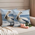 thumbnail image 3 of Pack of 2 Outdoor Pillow Covers 16x16 Inch Waterproof Coastal Pelican Throw Pillow Covers,Decorative Couch Pillow Shams Protectors Modernism Art Oil Painting Birds Patio Pillowcases Cushion Covers, 3 of 8