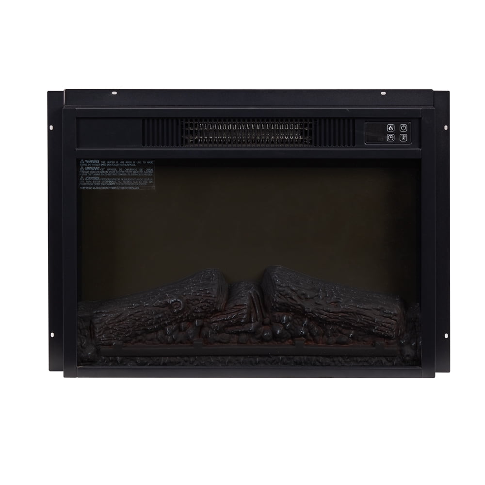 Yoneston 23" Slim Electric Fireplace Insert Heater with Remote Control, LED Fireplace Heater with Adjustable Flame Intensity and Temperature, Black