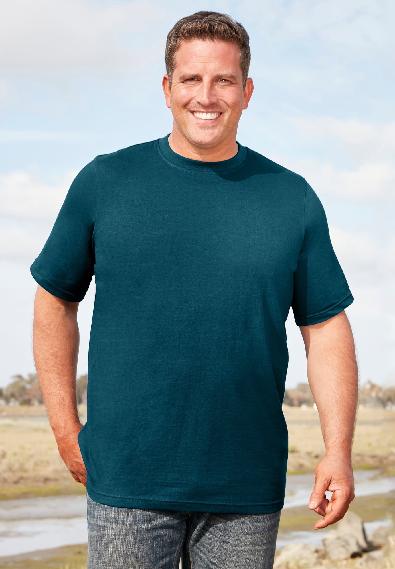 Boulder Creek By Kingsize Men's Big & Tall Heavyweight Pocket Muscle Tee - Tall - 9xl, Electric