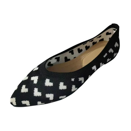 QYZEU Comfortable Black Flats for Women Flip Flop Sandals Women Women s Spring Solid Color Soft Sole Shallow Mouth Casual Shoes Pointed Breathable Flat Shoes Black 38
