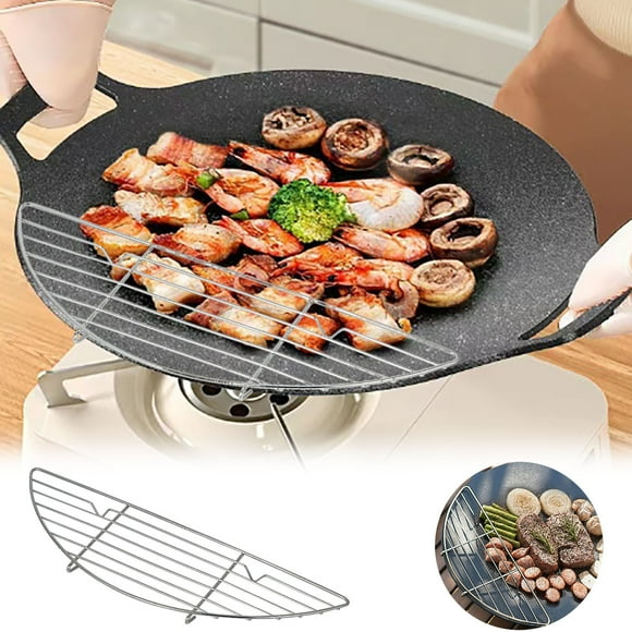 Grille de Barbecue Extérieure en Acier Inoxydable Semi-Circulaire pour Cuisson et Grillade, Efficacité et Utilisation Facile