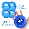 thumbnail image 4 of samply Small Gel Ice Packs for Boo Boos, Cold Packs for Injuries Reusable Pain Relief, Headaches and Toothaches,Eyes, Face, 4 Pack Mini Round Ice Packs with 2 Covers for Cold Compress, 4 of 7