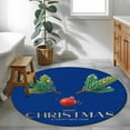 thumbnail image 3 of Round Rugs 3 Ft, Navy Blue Christmas Non Slip Area Rugs for Kitchen Bedroom Entryway, Xmas Tree Ball Winter Modern Art Washable Carpet Runner Rug Floor Mats for Bedroom Home Decor, 3 of 9