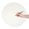 thumbnail image 2 of POCREATION Paper Umbrella Decor, Paper Umbrella Parasol,White Paper Decorative Umbrella Parasol Wedding Bridal Party Decor Photo Prop DIY Hand Painting, 2 of 10