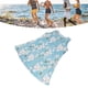 thumbnail image 4 of Vestido De Mangas Para Mujeres Floral Impresión De Playa Cuello De Verano Azul Azul, 4 of 7