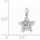Sterling Silver Pendentif Étoile en Diamant Plaqué Rhodié QP3562 (17mm x 12mm) – image 2 sur 2