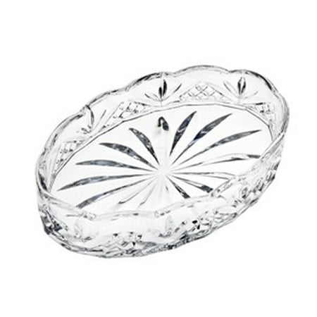 - Dublin Non-Leaded Crystal Oval Scalloped Soap Bar Dish Tray Holder