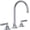 Polished Chrome, variant on ROHL Michael Berman Graceline Deck Mounted Widespread Lavatory Faucet with 6 1/2" Reach C-spout Pop-up Waste and Metal Levers in Polished Nickel