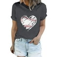 thumbnail image 1 of T-Shirt à Manches Courtes pour Femmes Liquidation T-Shirt en Chiffon pour Femmes T-Shirt de Baseball pour Femmes Amour Classique Col Rond Décontracté T-Shirt de Baseball à Manches Courtes, 1 of 6