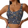 thumbnail image 1 of Balery Nautical Sujetadores deportivos con espalda cruzada para mujer, acolchados, sin costuras, de alto impacto, ideales para yoga, gimnasio, entrenamiento y fitness.-Small, 1 of 8